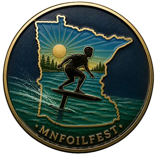 Minted coin of the MNFOILFEST logo